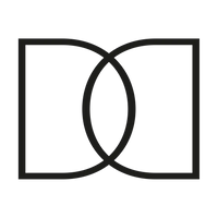Black DUFT logo with intersecting square and circle on a blank background